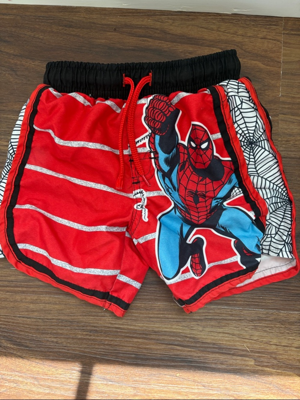 Marvel Boys Red Black Spider-Man Swim Shorts